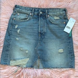 Distressed denim skirt H&M